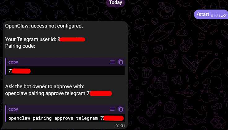 Как подключить OpenClaw к Telegram-боту - 3