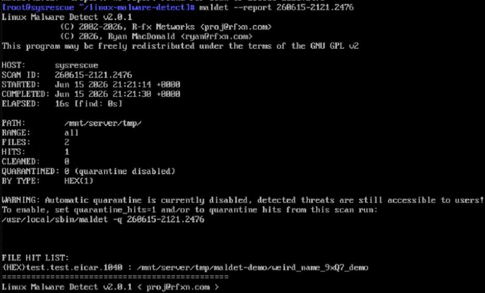Сканирование на вирусы на Linux-сервере - 11