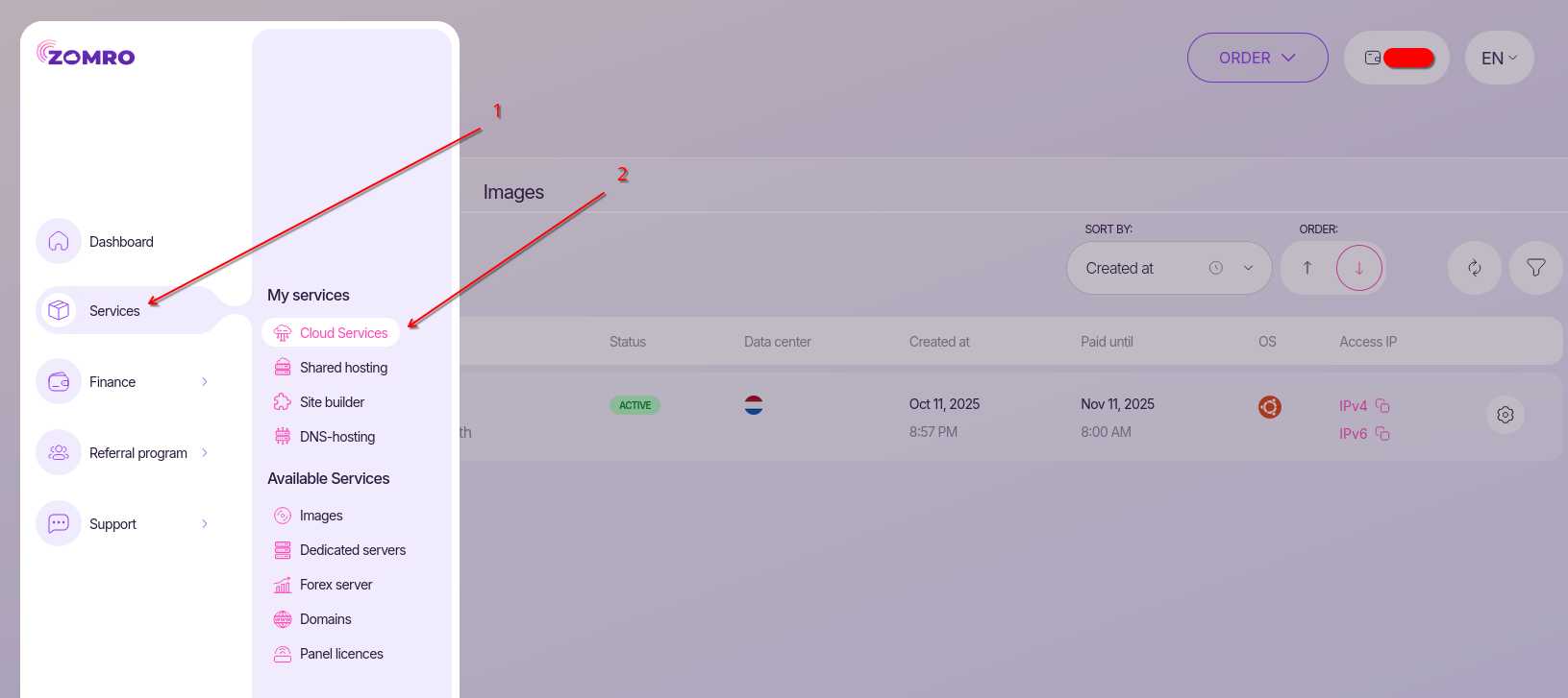 Снимки Cloud VPS: как создать, восстановить и перенести сервер-1